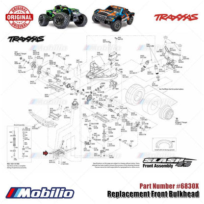 Traxxas Part #6830X Front Bulkhead Replacement for RC Ford Raptor Hoss Slash Stampede