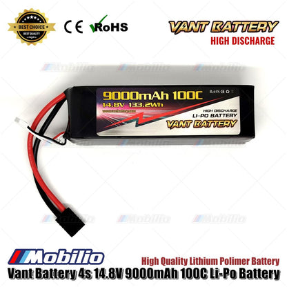 Baterai Lipo Polimer Lithium Vant Battery 14.8V 4S 9000mAh 100C Kotak Lunak RC