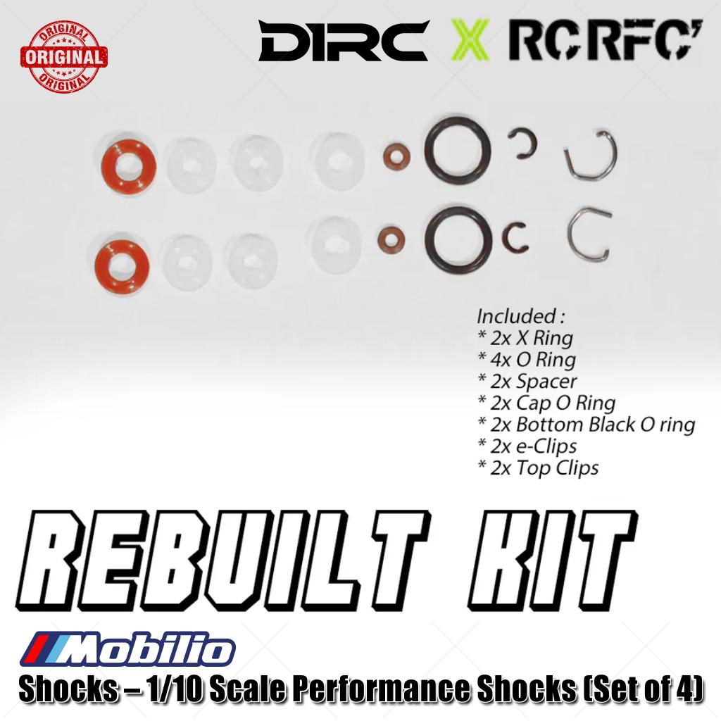 D1RC X RCRFC Shocks - Shock Performa Skala 1/10 (Set isi 4) untuk RC Crawler, Scaler, dan Bangun Kompetisi