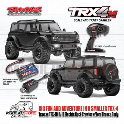 Traxxas 97074-1 TRX-4M 1/18 Electric Mini Crawler dengan Bodi Ford Bronco Tanpa Klip