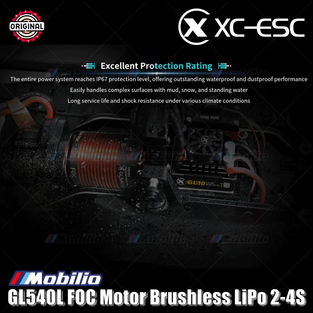 XC-ESC GL540L Sensored FOC Motor Brushless LiPo 2-4S untuk Mobil Crawler Skala 1/10 dengan Torsi Kecepatan Rendah yang Bertenaga dan Tahan Air IP67