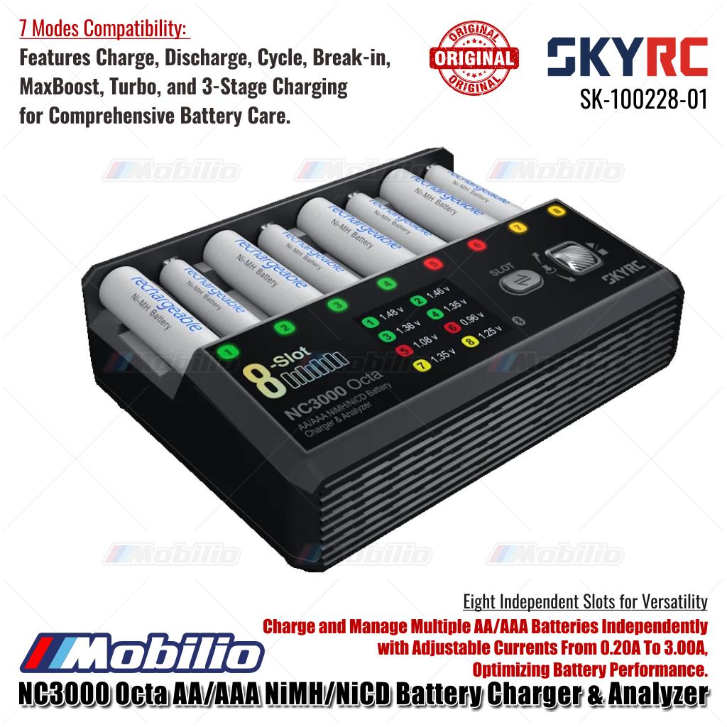 SkyRC NC3000 Pengisi Daya & Penganalisis Baterai NiMH/NiCD Octa AA/AAA SK-100228-01