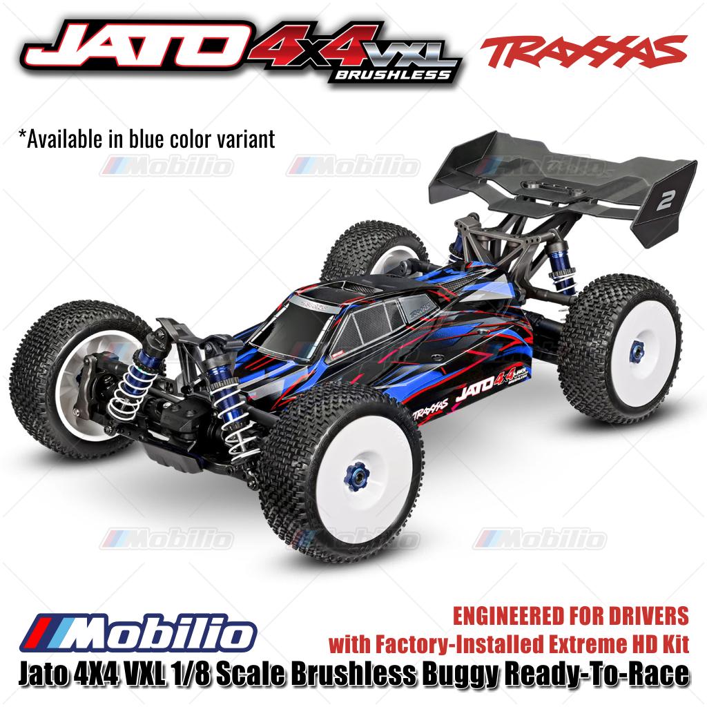 Traxxas 90386-4 Jato 4X4 VXL 1/8 Scale Brushless Buggy dengan Kit Extreme HD Pabrik RTR Kontrol Jarak Jauh &amp; Gear Velineon