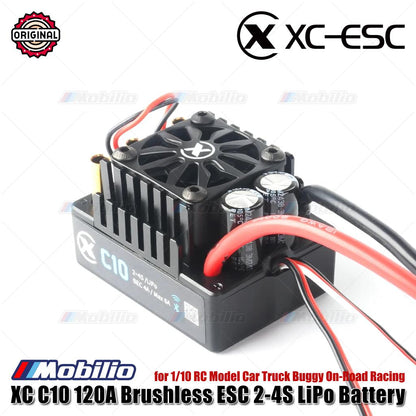 XC-ESC C10 120A Brushless ESC Baterai LiPo 2-4S untuk Mobil Model RC 1/10 Truk Buggy Balap On-Road