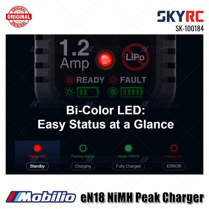 Pengisi Daya Puncak AC Baterai NiMH SKYRC Bagian #SK-100184 eN18 4-8S