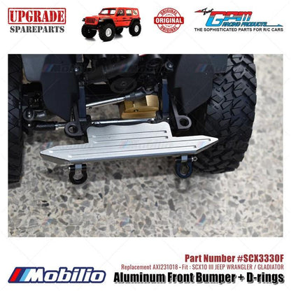 GPM Part #SCX3330F Aluminum Front Bumper + D-rings Upgrade Axial SCX10 III Jeep Wrangler - Gladiator AXI231018 Replacement Control Remote Toy