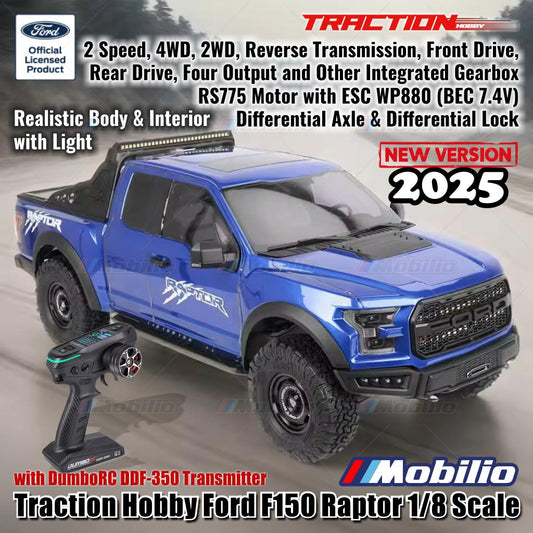 Traction Hobby Ford F150 Raptor Skala 1/8 RTR RC Crawler Adventure Car Versi Baru 2025