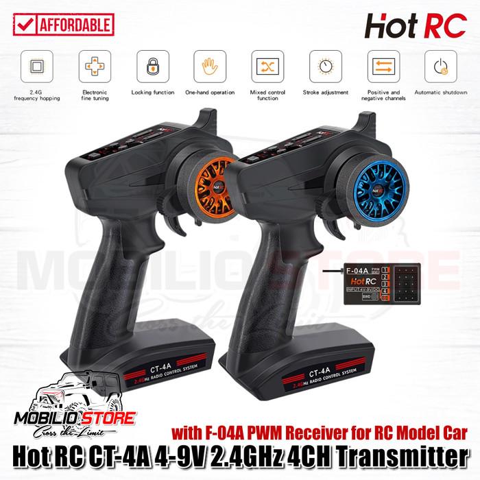HotRC CT-4A 4-9V 2.4GHz 4CH Transmitter with F-04A PWM Receiver RC