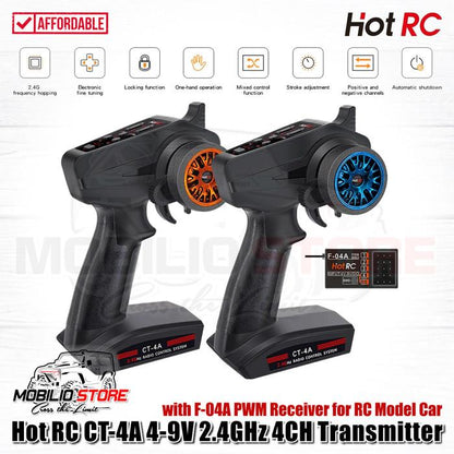 HotRC CT-4A 4-9V 2.4GHz 4CH Transmitter with F-04A PWM Receiver RC