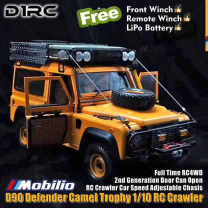 D1RC DS275 D90 Defender Camel Trophy 1/10 Scale 275mm Wheelbase RC Crawler Car Adventure