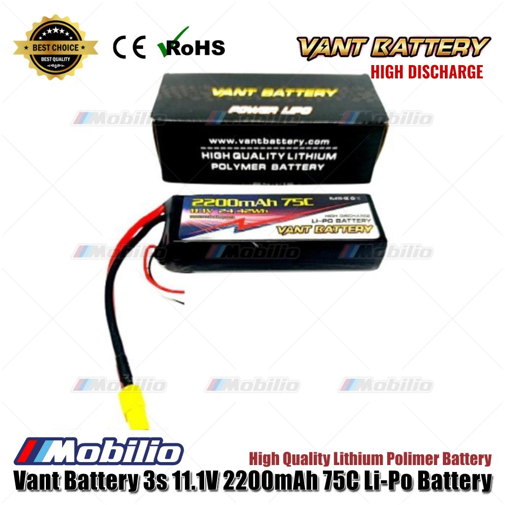 Baterai Vant 3S 11.1V 2200 mAh 75 C Lithium Polimer Casing Lunak