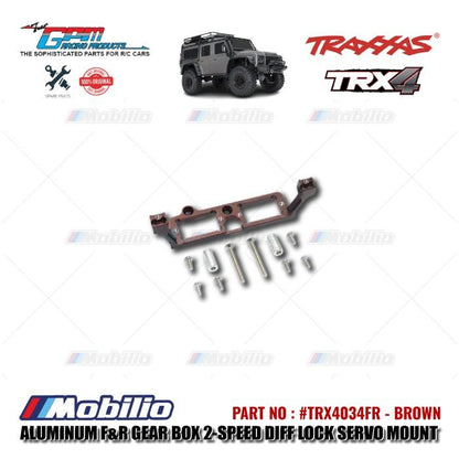 GPM Part #TRX4034FR Aluminum Front Rear Gear Box 2-speed Differential Lock Servo Mount Traxxas TRX-4 TRX-6 Trail Crawler