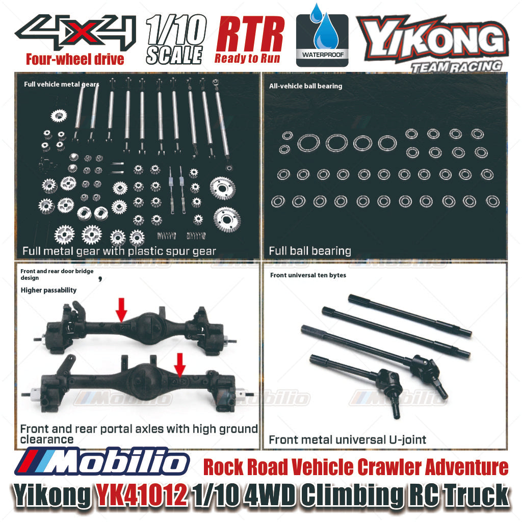 Yikong YK41012 1/10 4WD Climbing RC Truck Rock Road Vehicle Crawler Adventure