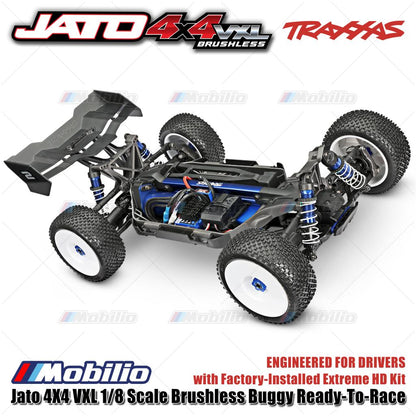 Traxxas 90386-4 Jato 4X4 VXL 1/8 Scale Brushless Buggy dengan Kit Extreme HD Pabrik RTR Kontrol Jarak Jauh &amp; Gear Velineon