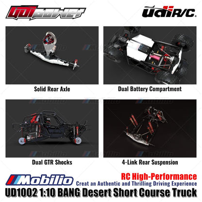 UDIR/C UD-1002 UDIPOWER BANG Desert Short Course Truck UD1002 RC High-Performance 1:10 Scale RTR
