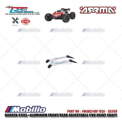 GPM Part #MAKS148F/RSA Hard Steel+Aluminum Front/Rear Adjustable CVD Drive Shaft RC Upgrade Arrma Kraton 4X4 4S BLX