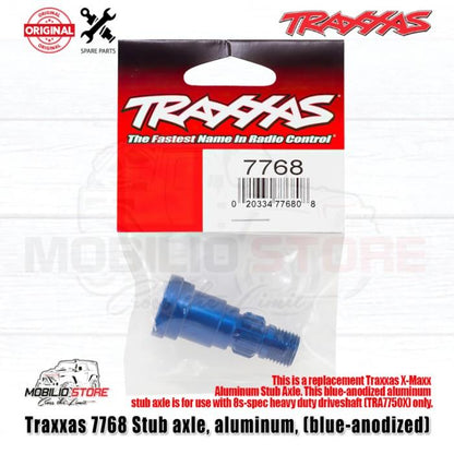 Traxxas Part #7768 Stub Axle Aluminum Blue Anodized for Traxxas Part X-Maxx, XRT