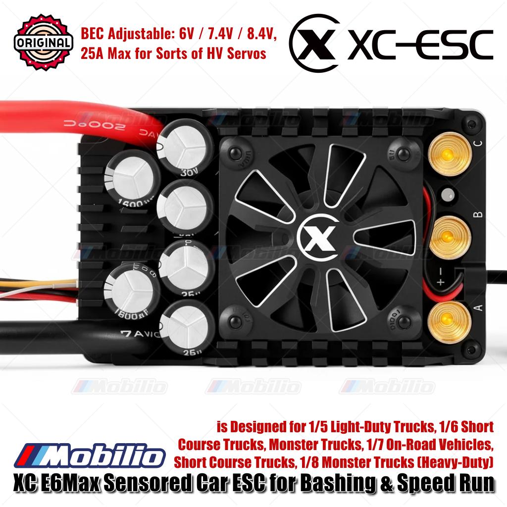 XC-ESC E6 MAX Brushless Sensored ESC untuk Mobil RC LiPo 3-8S 550A Kontinu BEC 8A 25A Puncak