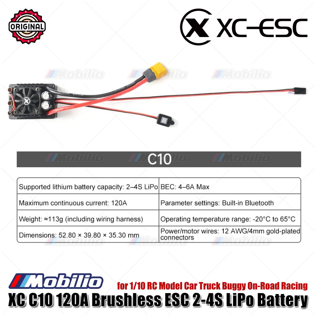 XC-ESC C10 120A Brushless ESC Baterai LiPo 2-4S untuk Mobil Model RC 1/10 Truk Buggy Balap On-Road