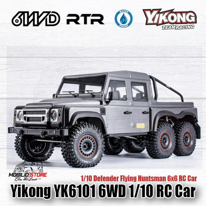 Yikong YK6101 1/10 Scale RC Car 6x6 RTR Defender Flying Huntsman Body