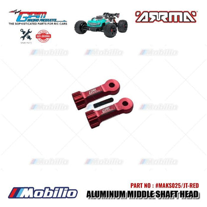 GPM Part #MAKS025/JT Aluminum Middle Shaft Head RC Upgrade Arrma 1/10 Kraton Vortexs Outcast 4x4 Stadium Truck