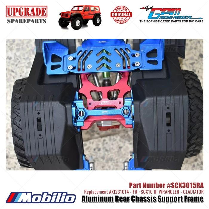 GPM Part #SCX3015RA Aluminum Rear Chassis Support Frame Axial SCX10 III Jeep Wrangler - Gladiator  Remote Control Toy