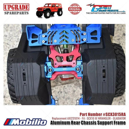 GPM Part #SCX3015RA Aluminum Rear Chassis Support Frame Axial SCX10 III Jeep Wrangler - Gladiator  Remote Control Toy