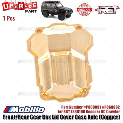 RGT Upgrade Part #P860091 #P860092 Front Rear Gear Box Lid Cover Case Axle Copper for EX86190 Rescuer RC Crawler