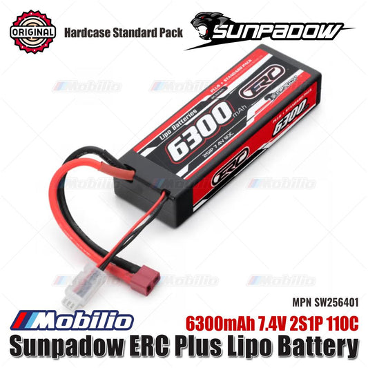 Sunpadow ERC Plus Lipo Battery 6300mAh 7.4V 2S1P 110C Hardcase #SW256401