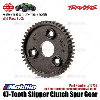 Traxxas Part #10759 47-Tooth Slipper Clutch Spur Gear 32-Pitch RC Mini Maxx BL-2S