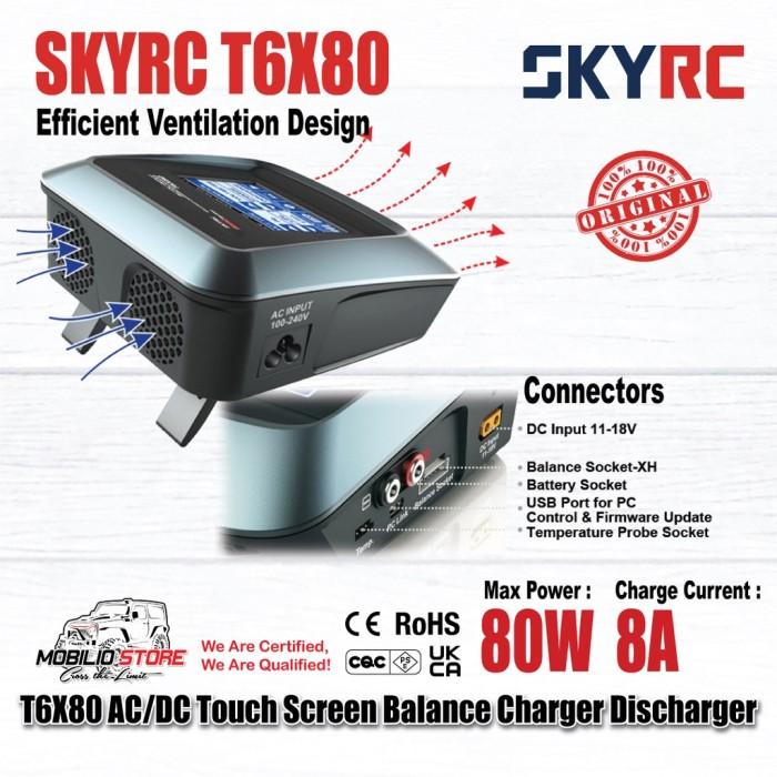 SKYRC T6X80 80W 8A AC/DC LCD Touch Charger Profesional LiPo/LiFe/Lilon
