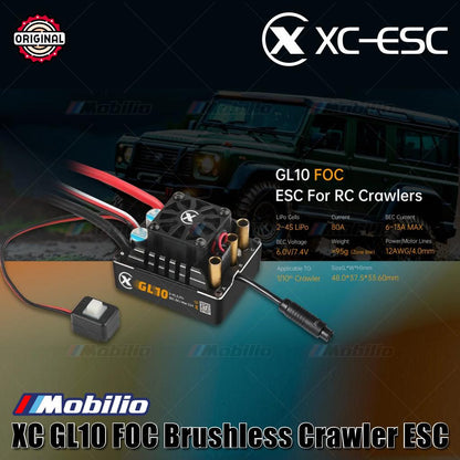 XC-ESC GL10 FOC Brushless Crawler ESC LiPo 2-4S 80A Kontinu BEC 6-13A Maks untuk Mobil Truk RC Rock Crawler