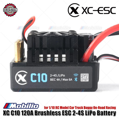 XC-ESC C10 120A Brushless ESC Baterai LiPo 2-4S untuk Mobil Model RC 1/10 Truk Buggy Balap On-Road