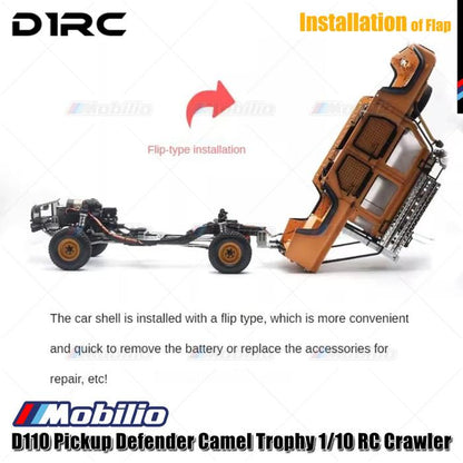 D1RC D110 Pickup Defender Camel Trophy 1/10 Scale 334mm Wheelbase RC Crawler Car Adventure