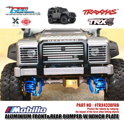 GPM Part #TRX4330FRB Aluminium Front and Rear Bumper with Winch Plate Traxxas TRX-4 Defender Trail Crawler