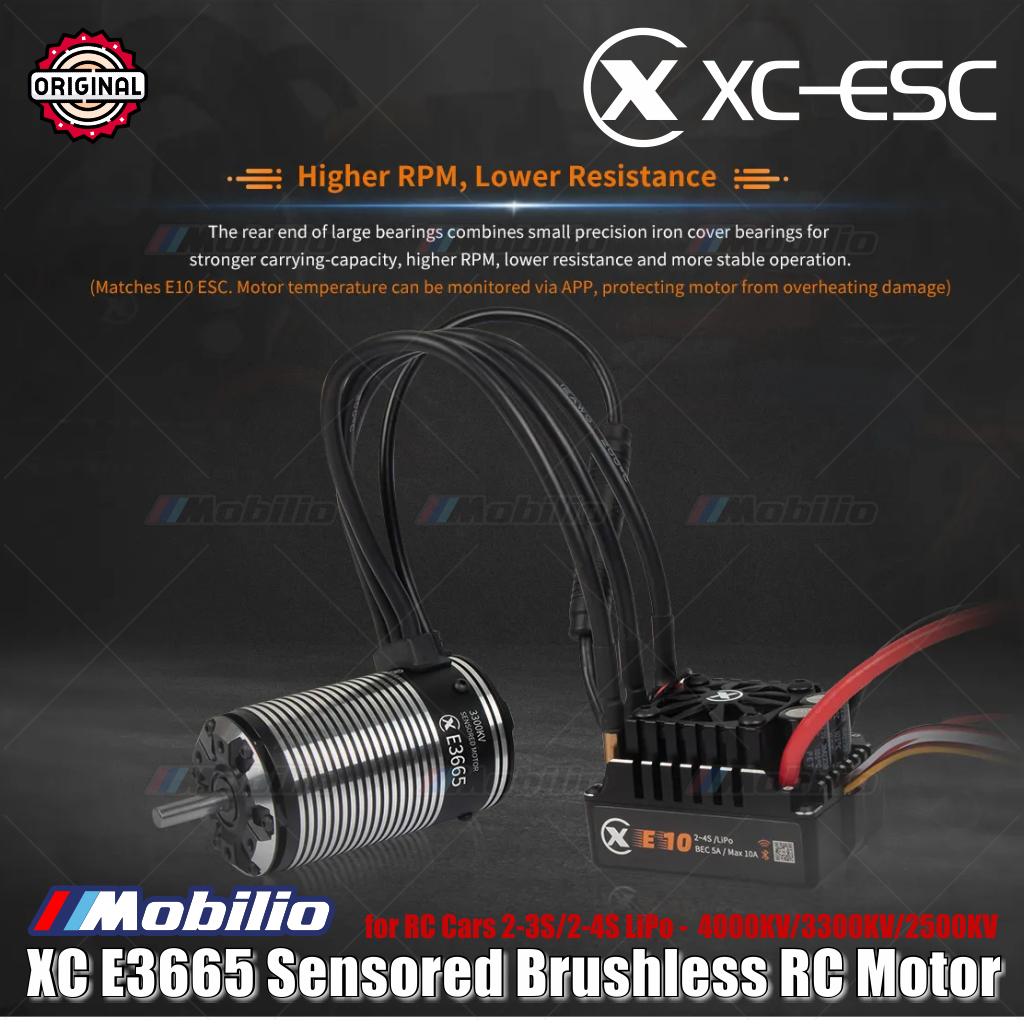 Motor RC Brushless Sensored XC-ESC E3665 2-3S/2-4S LiPo 4000KV/3300KV/2500KV untuk Mobil RC