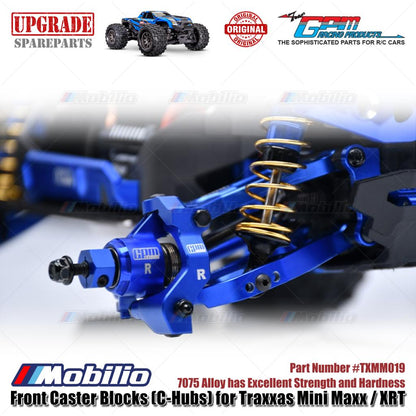 GPM Part #TXMM019 7075 Alloy Front Caster Blocks (C-Hubs) for RC Traxxas Mini Maxx / Mini XRT