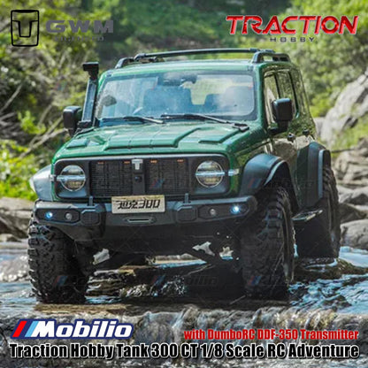 Traction Hobby Tank 300 CT 1/8 Skala RC Adventure Tank300-CT dengan Pemancar DumboRC DDF-350 Remote Control RTR