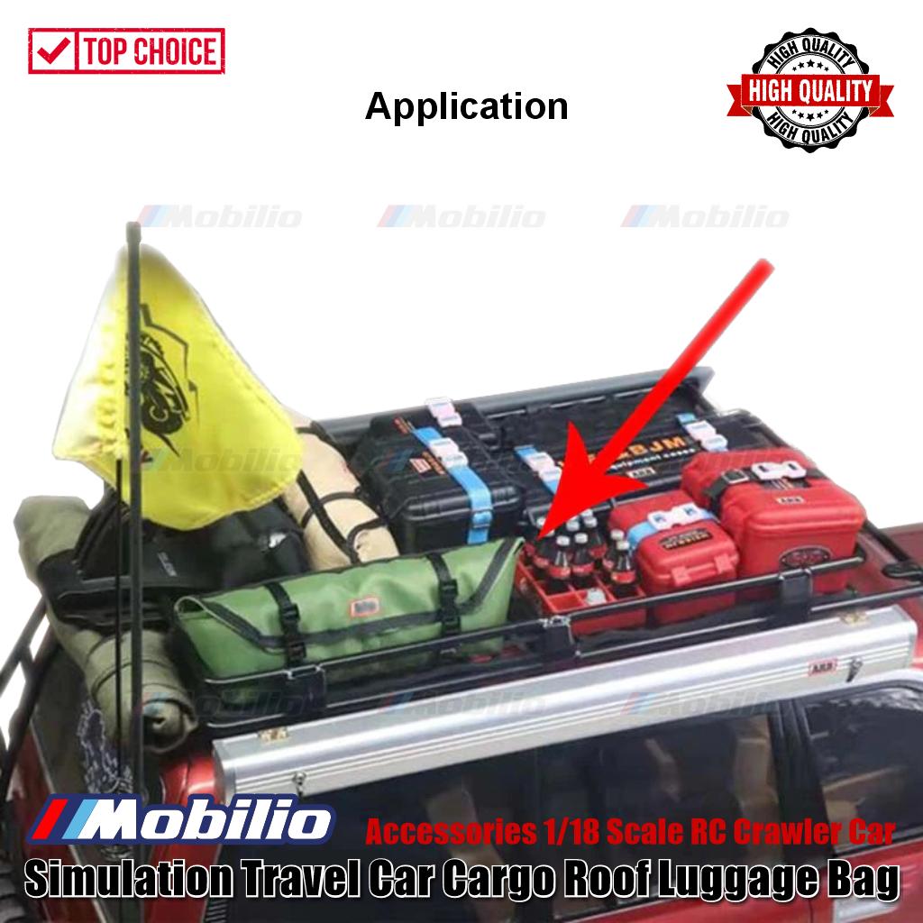 Accessories 1/18 Scale RC Crawler Car Simulation Travel Car Cargo Roof Luggage Bag