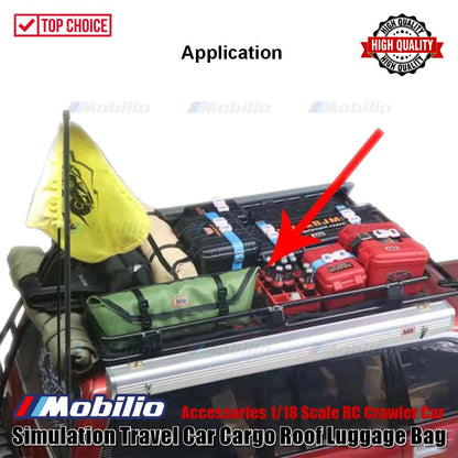Accessories 1/18 Scale RC Crawler Car Simulation Travel Car Cargo Roof Luggage Bag