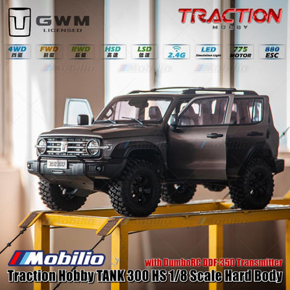 Traction Hobby TANK 300 HS 1/8 Skala Bodi Keras TANK300-HS RC Mobil Crawler Petualangan RTR Remote Control