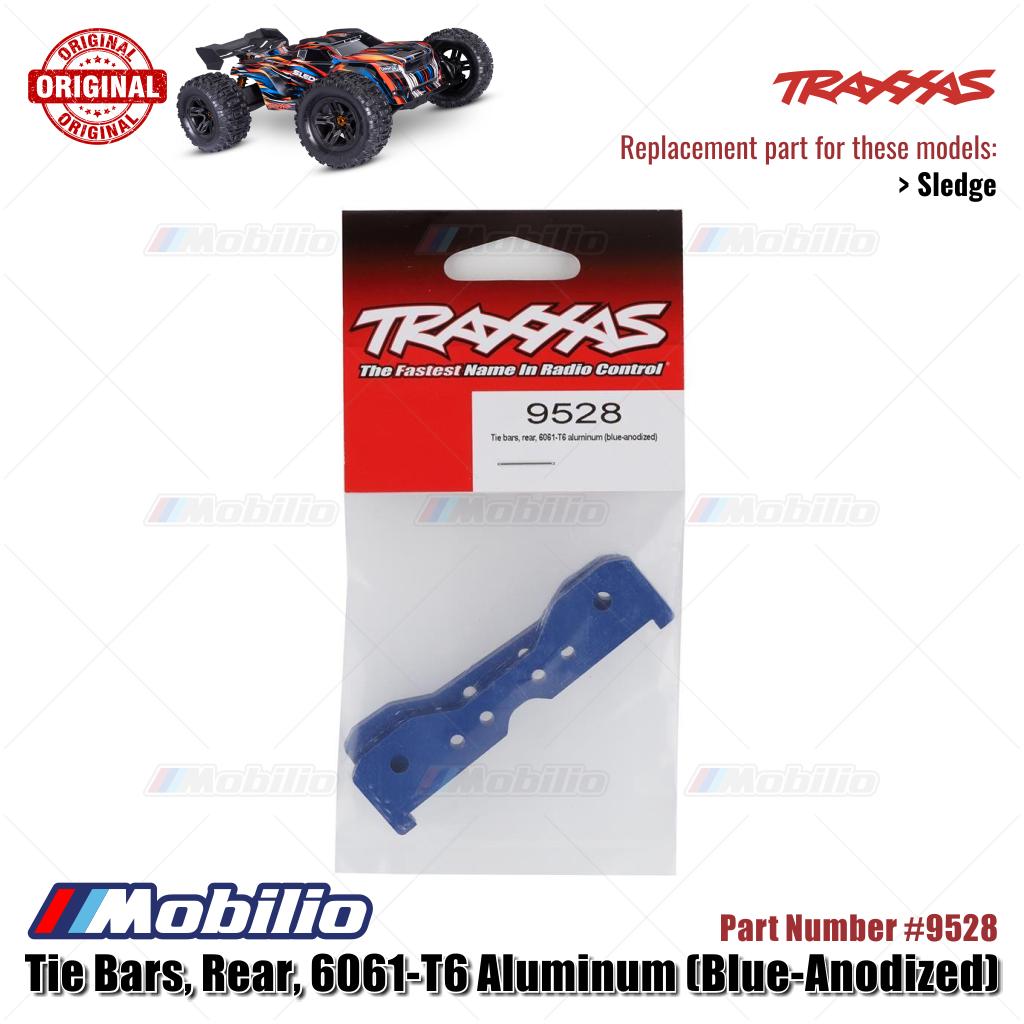 Traxxas Part #9528 Rear Tie Bars 6061-T6 Aluminum Blue-Anodized RC Sledge 1/8 Scale Off-Road