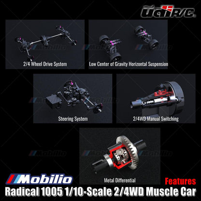 UDIR/C UD-1005 Radical 1005 1/10-Scale 2/4WD Muscle Car RC High Speed RTR