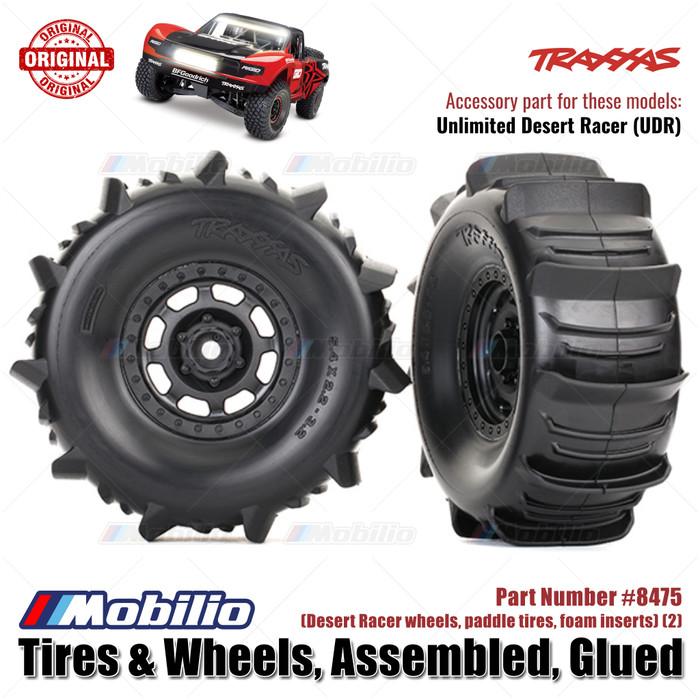 Traxxas Part #8475 Tires & Wheels Assembled Glued Desert Racer Wheels Paddle Tires Unlimited Desert Racer UDR