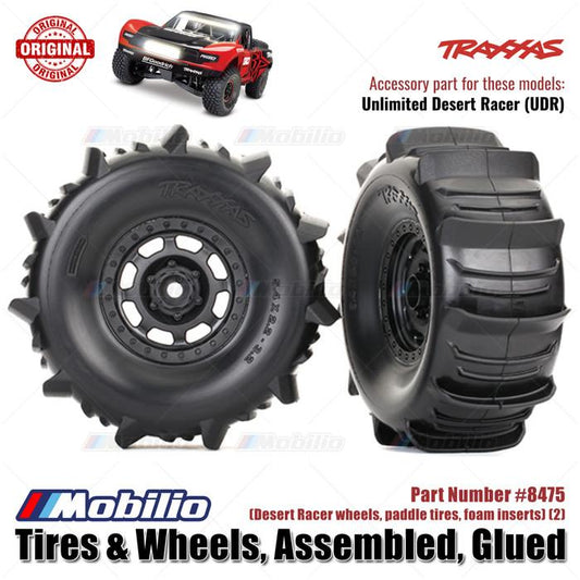 Traxxas Part #8475 Tires & Wheels Assembled Glued Desert Racer Wheels Paddle Tires Unlimited Desert Racer UDR