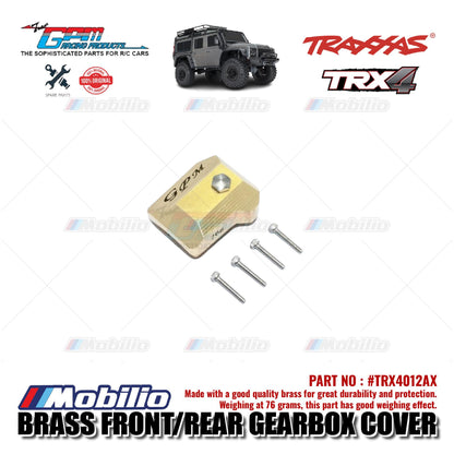 GPM Part #TRX4012AX Brass Front/Rear Gearbox Cover for Traxxas TRX4 Crawler Car