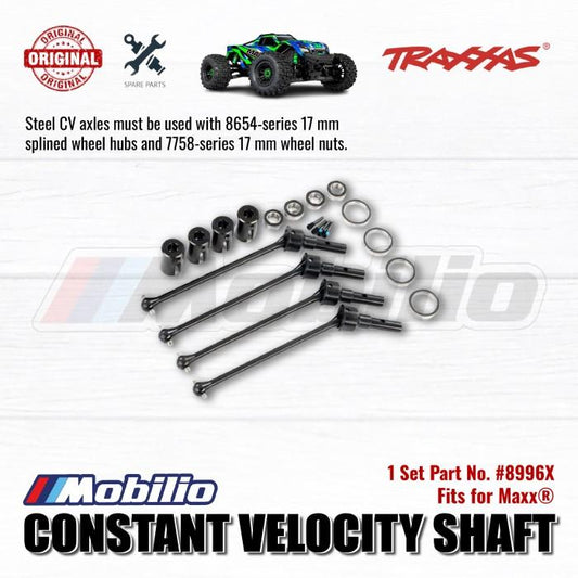 Traxxas Part #8996X Driveshafts Steel Constant-Velocity Assembled Front or Rear for WideMaxx Suspension Arms RC Maxx Monster Truck
