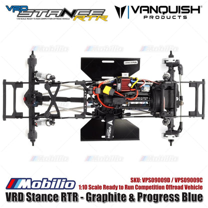 Vanquish Products VRD Stance RTR - Graphite VPS09009D & Progress Blue VPS09009C Kendaraan Offroad Kompetisi Siap Jalan Skala 1:10