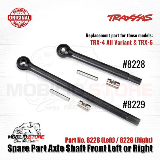 Traxxas Part #8228 #8229 Front Left / Right Steel Axle Shaft Includes Drive Pin and Cross Pin for TRX-4 TRX-6