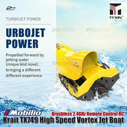 Krait TX749 Kapal Jet Vortex Berkecepatan Tinggi RC Tanpa Sikat Kontrol Jarak Jauh 2.4GHz